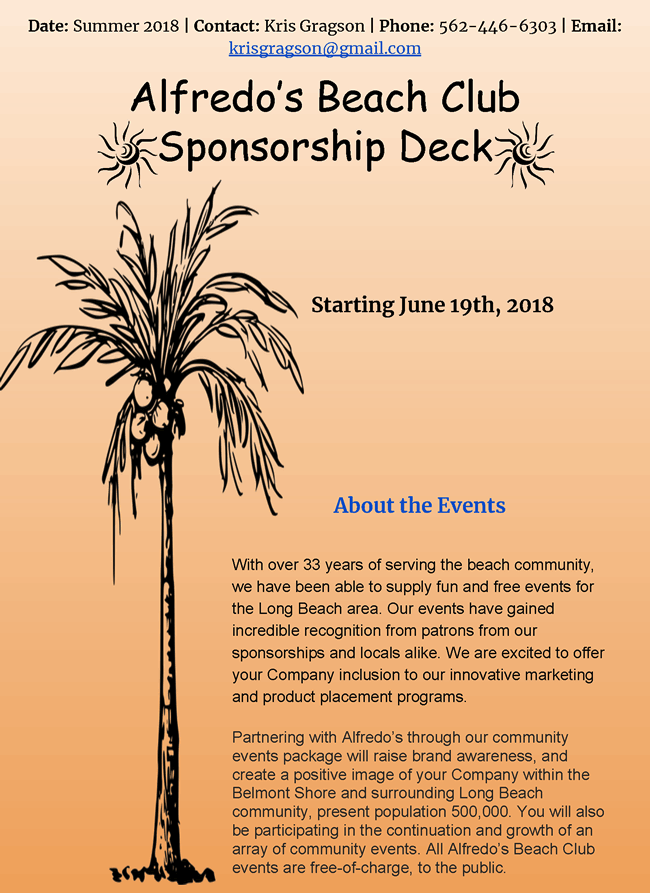 2018 Sponsrship Opportunities