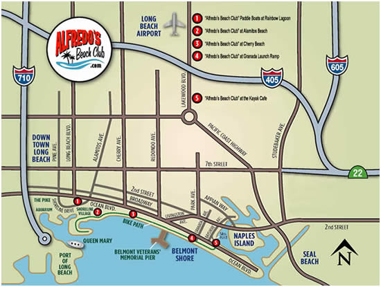 Alfredo's Beach Club beach wedding venues map