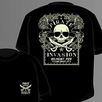 Pirate Invasion of Belmont pier T-shirt